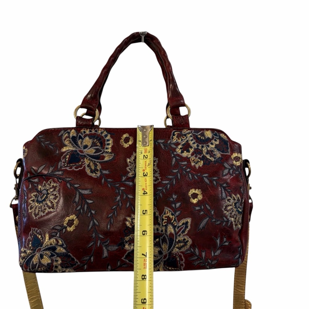RARE PATRICIA NASH Floral Embroidered Leather Handbag - Picture 13 of 14
